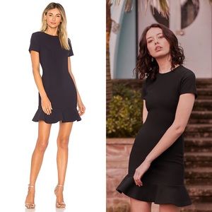 Likely | Beckett Flounce Hem Mini Dress in Black 2